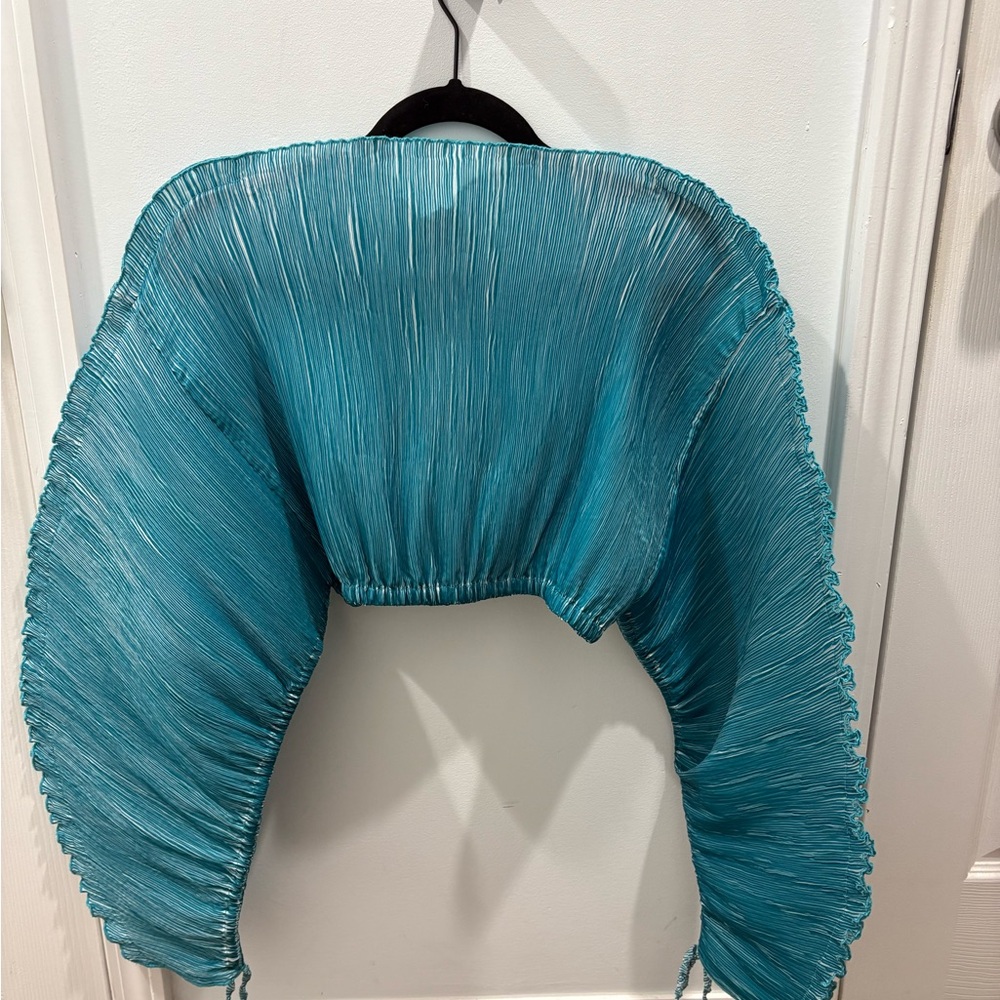 Cult Gaia Turquoise Pleated Accessory